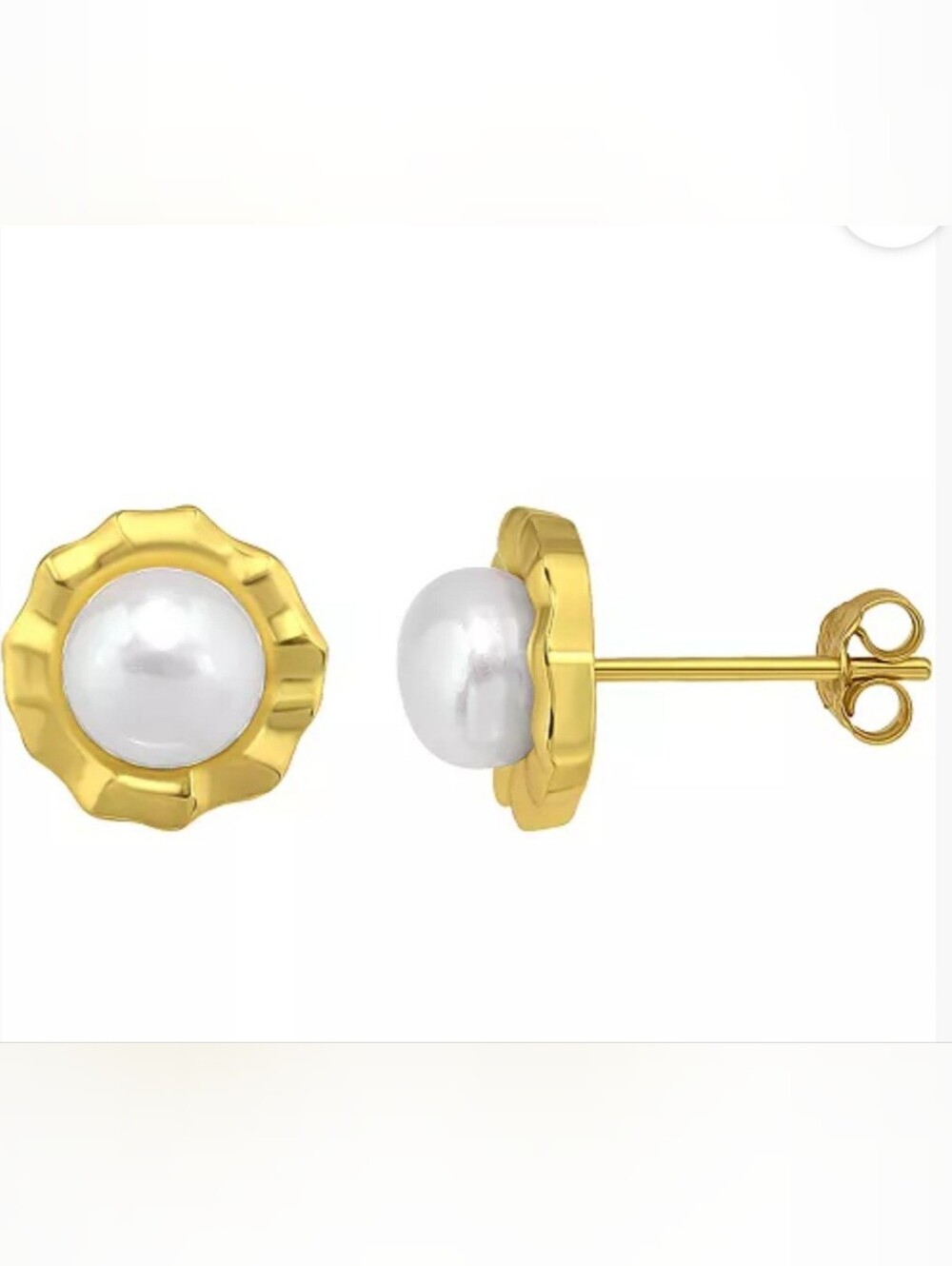 18k Gold Over Silver Pearl Stud Earrings By Giani Bernini